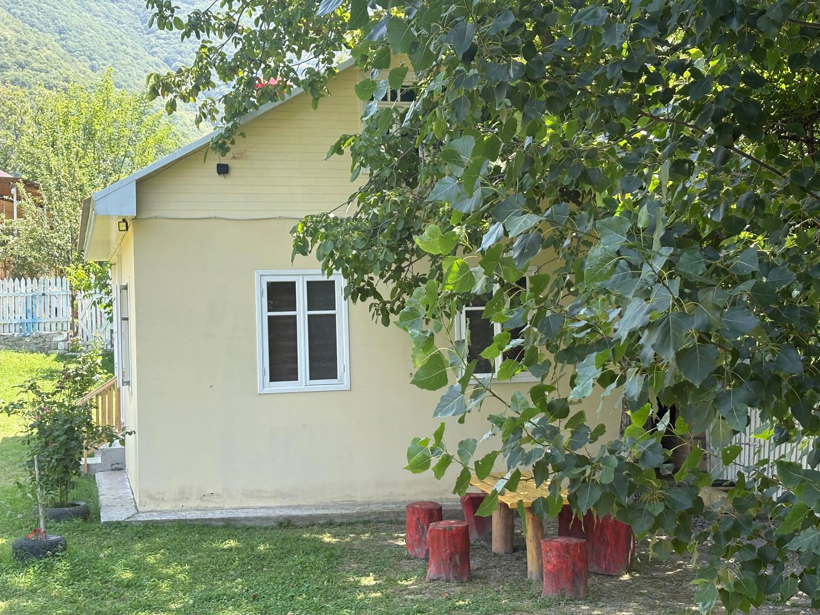 Evin arxa tərəfindəki oturacaq sahəsi
